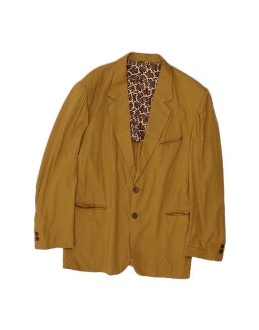 Vintage 2 Button Blazer Jacket UK 40 Large In Yellow