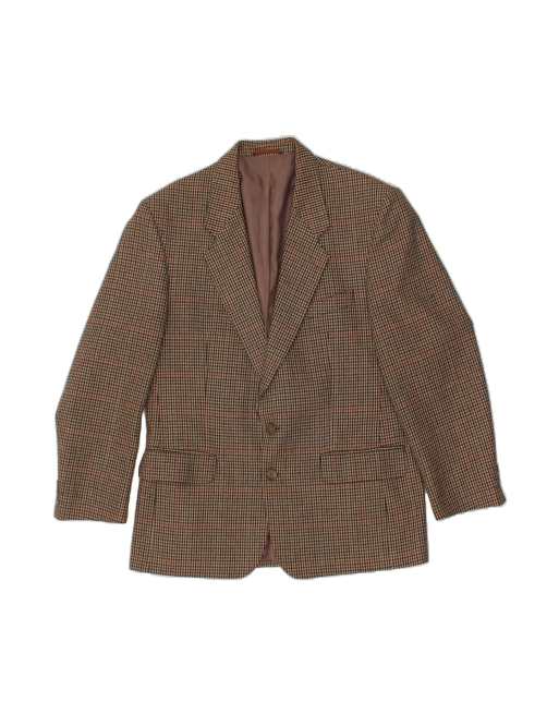 Vintage 2 Button Blazer Jacket UK 42 XL In Brown Houndstooth