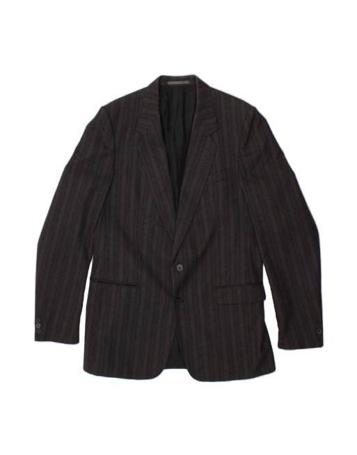 Vintage 2 Button Blazer Jacket UK 44 2XL In Grey Striped New