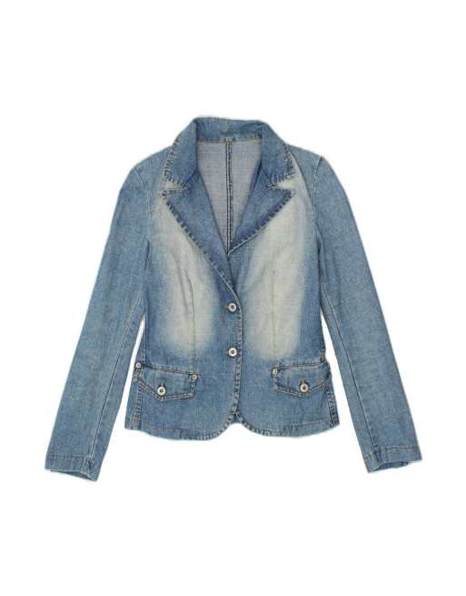 Vintage 2 Button Denim Blazer Jacket It 42 Medium In Blue