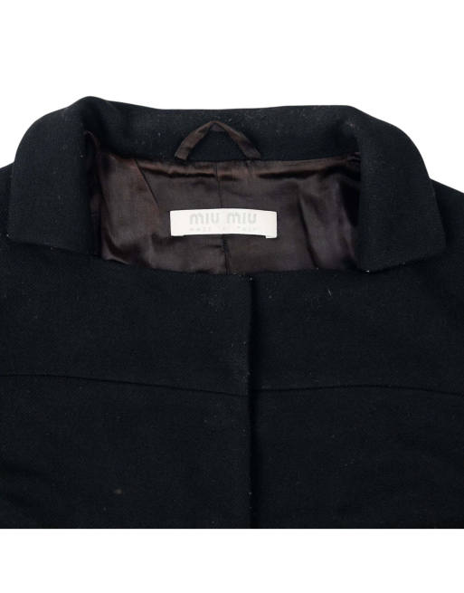 Vintage 2000 Miu Miu Button Up Longline Wool Jacket Size XL, 3 of 4