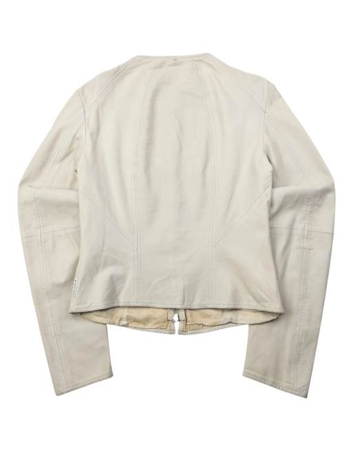 Vintage 2000s Armani Jeans cropped leather jacket size m in