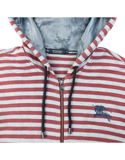 Vintage 2000s Burberry Black Label Striped Zip Up Hoodie Size M, 3 of 4