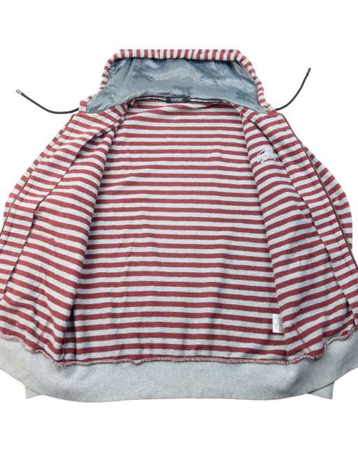 Vintage 2000s Burberry Black Label Striped Zip Up Hoodie Size M, 4 of 4