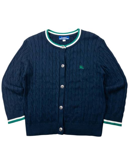 Vintage 2000s Burberry Blue Label Cable Knit Cardigan Size S