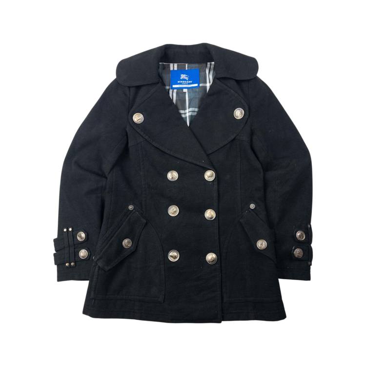 Vintage 2000s Burberry Blue Label Nova Check Lined Peacoat Jacket