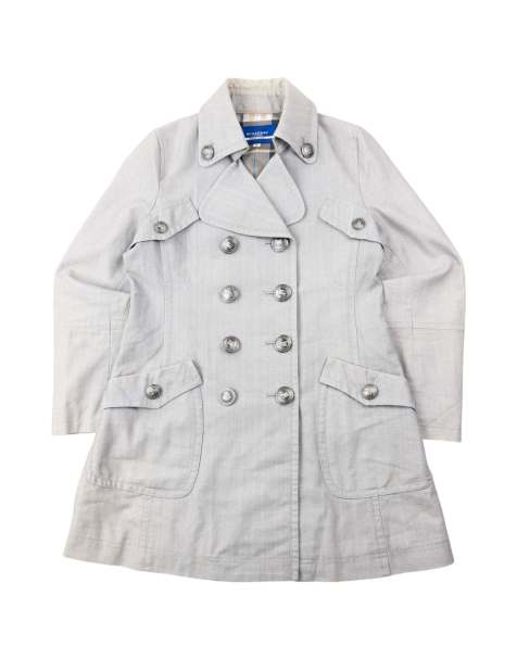 Vintage 2000s Burberry Blue Label Nova Check Lined Trench Jacket Size M - view 1