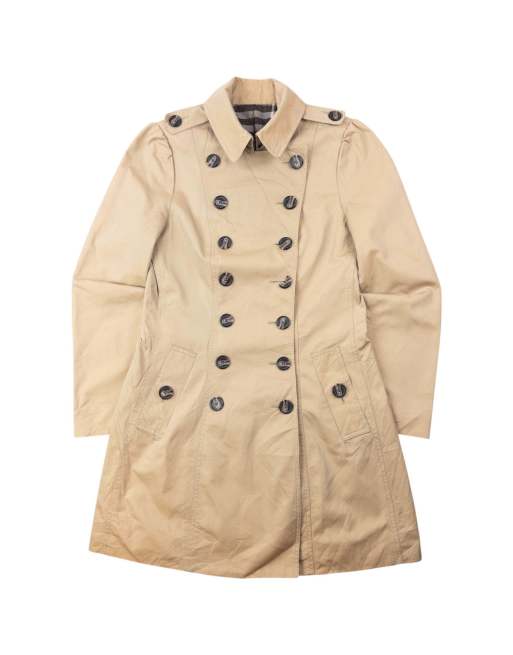 Vintage 2000s Burberry Blue Label Nova Check Lined Trench Jacket Size M