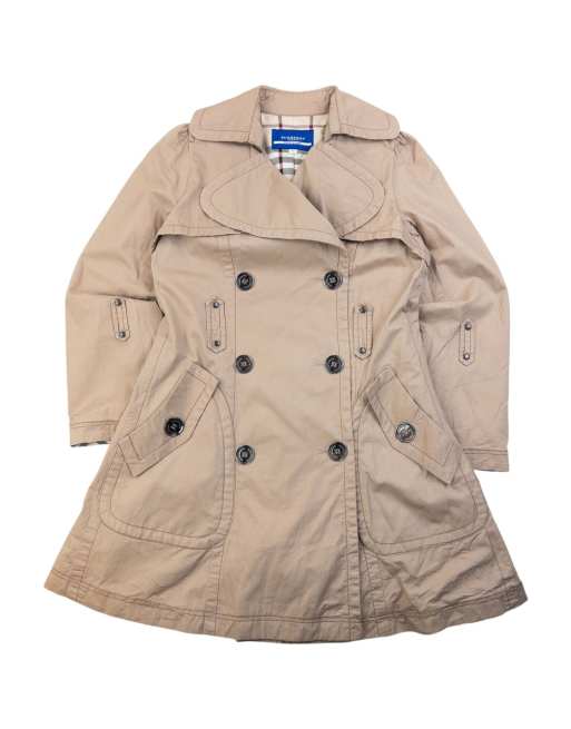 Vintage 2000s Burberry Blue Label Nova Check Lined Trench Jacket Size M