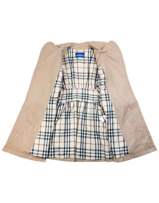 Vintage 2000s Burberry Blue Label Nova Check Lined Trench Jacket Size M, 2 of 4