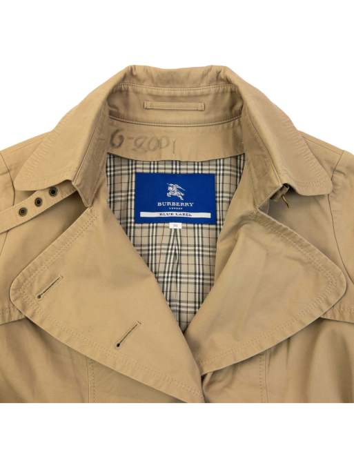 Vintage 2000s Burberry Blue Label Nova Check Lined Trench Jacket Size S, 4 of 4