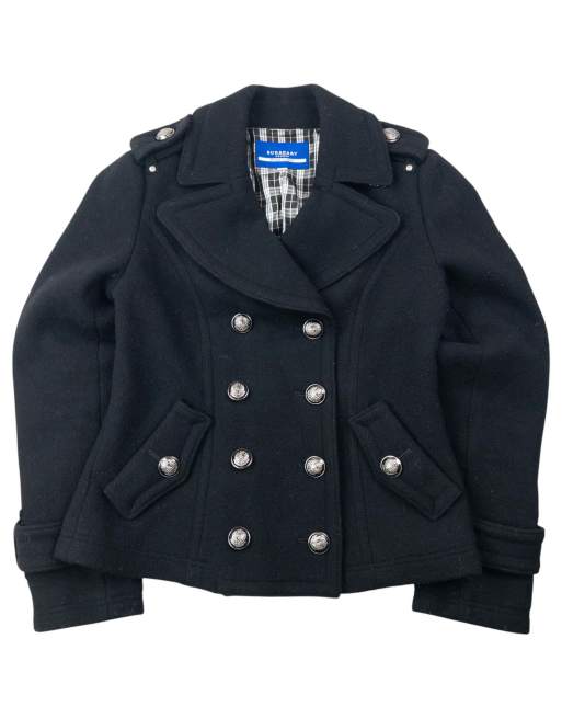 Vintage 2000s Burberry Blue Label Nova Check Lined Wool Jacket Size S
