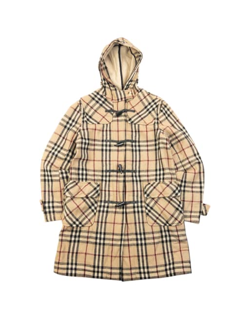 Vintage 2000s Burberry Fleece Lined Nova Check Duffle Jacket Size M, 1 of 4