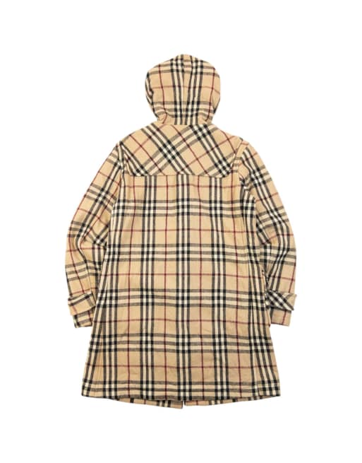 Vintage 2000s Burberry Fleece Lined Nova Check Duffle Jacket Size M, 2 of 4