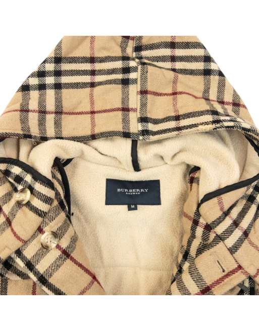 Vintage 2000s Burberry Fleece Lined Nova Check Duffle Jacket Size M, 3 of 4