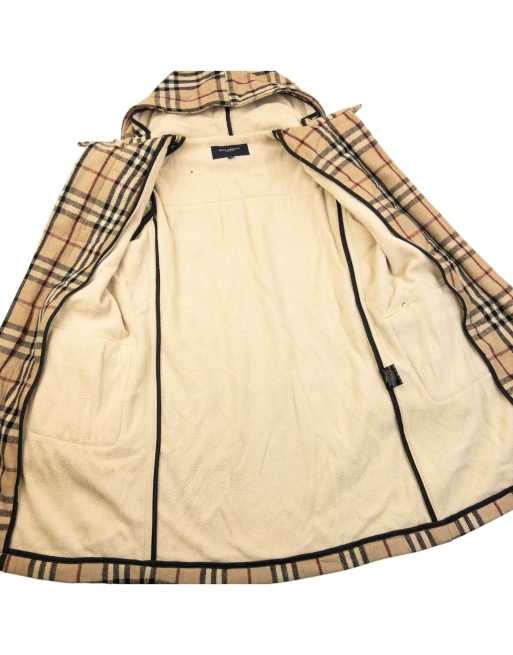Vintage 2000s Burberry Fleece Lined Nova Check Duffle Jacket Size M, 4 of 4