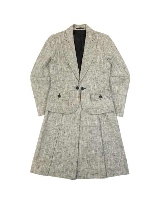Vintage 2000s Burberry Jacket & Pleated Skirt Suit Set Size M, 2 of 4