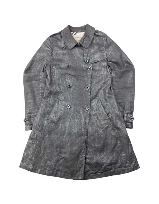 Vintage 2000s Burberry metallic trench jacket size m in silver
