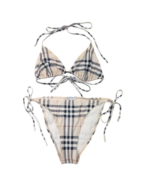 Vintage 2000s Burberry Nova Check Bikini Set Size M, 1 of 6
