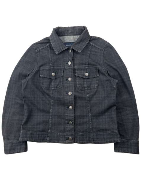Vintage 2000s Burberry Nova Check Button Up Denim Jacket Size S - view 1