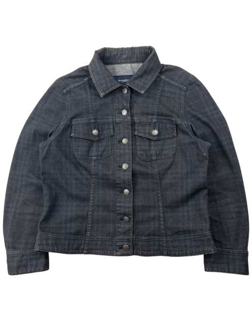 Vintage 2000s Burberry Nova Check Button Up Denim Jacket Size S