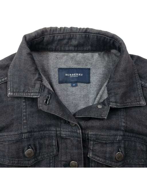 Vintage 2000s Burberry Nova Check Button Up Denim Jacket Size S, 3 of 4