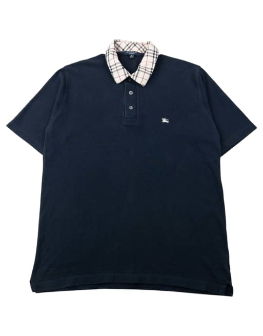 Vintage 2000s Burberry Nova Check Collar Polo Shirt Size S