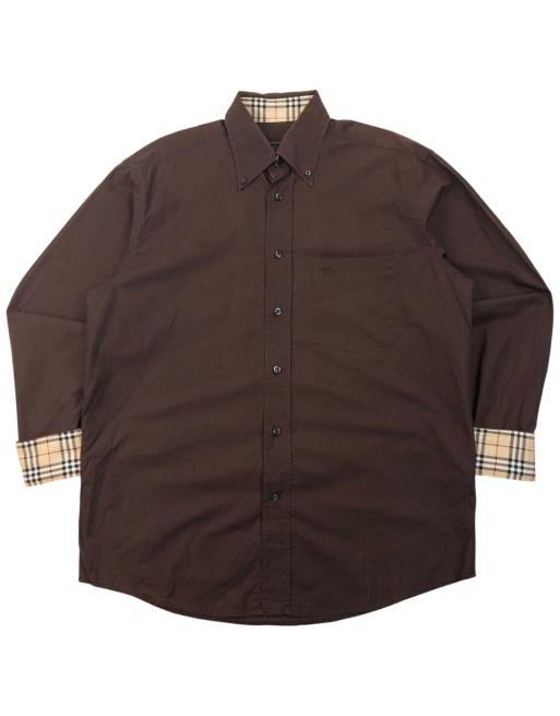Vintage 2000s Burberry Nova Check Cuff Long Sleeve Button Up Shirt Size XL, 1 of 4