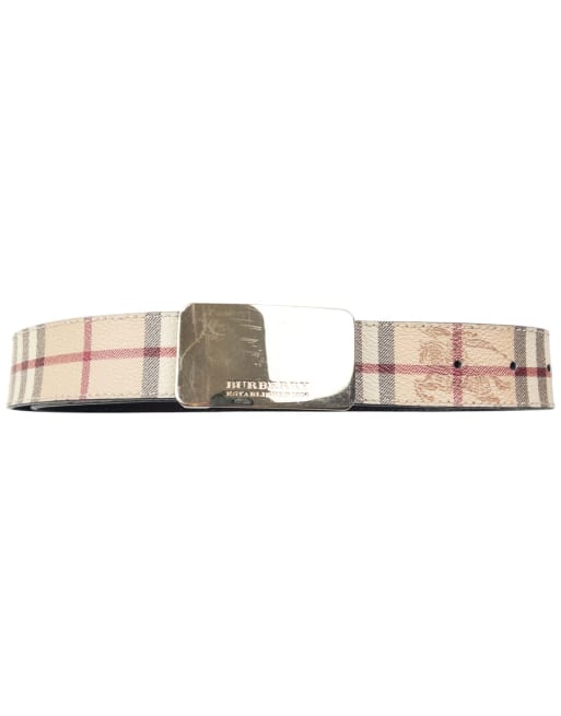 Vintage 2000s Burberry Nova Check Leather Belt Size XL