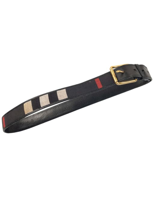 Vintage 2000s Burberry Nova Check Leather Belt Size XL, 1 of 4