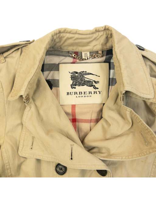 Vintage 2000s Burberry Nova Check Lined Trench Jacket Size S, 4 of 4