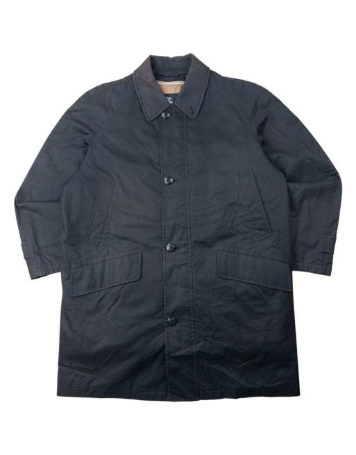 Vintage 2000s Burberry Nova Check Lined Trench Jacket Size XL in Black