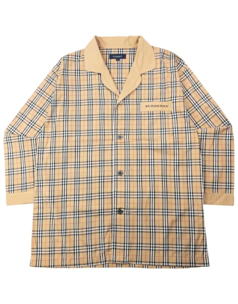 Vintage 2000s Burberry Nova Check Long Sleeve Button Up Pyjama Shirt Size L - view 1