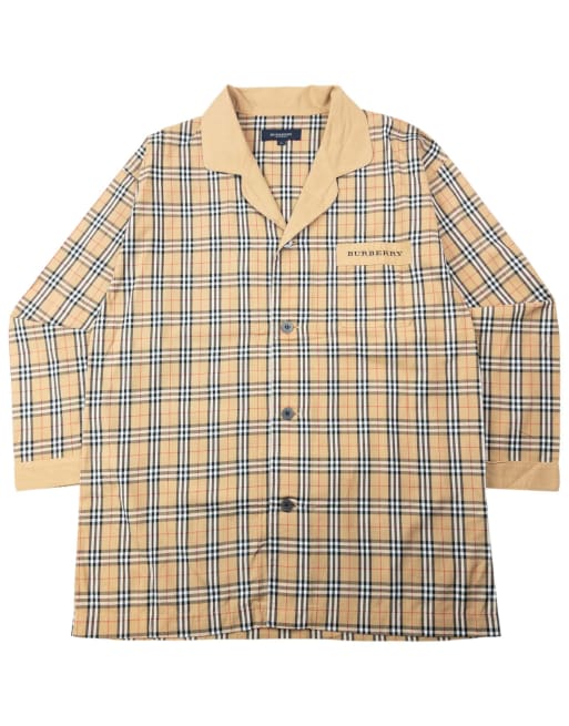 Vintage 2000s Burberry Nova Check Long Sleeve Button Up Pyjama Shirt Size L