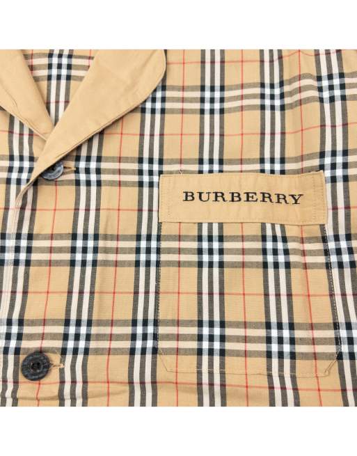 Vintage 2000s Burberry Nova Check Long Sleeve Button Up Pyjama Shirt Size L, 4 of 4