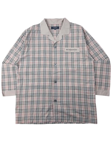 Vintage 2000s Burberry Nova Check Long Sleeve Button Up Pyjama Shirt Size L - view 1