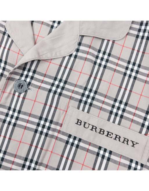 Vintage 2000s Burberry Nova Check Long Sleeve Button Up Pyjama Shirt Size L, 4 of 4