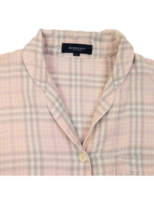 Vintage 2000s Burberry Nova Check Long Sleeve Button Up Pyjama Shirt Size L, 3 of 4