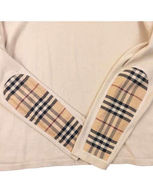 Vintage 2000s Burberry Nova Check Sleeve Patch Jumper Size S, 4 of 4