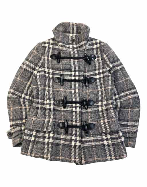 Vintage 2000s Burberry Nova Check Wool Duffle Jacket Size M, 1 of 7