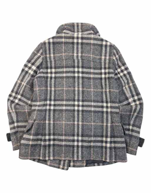 Vintage 2000s Burberry Nova Check Wool Duffle Jacket Size M, 2 of 7