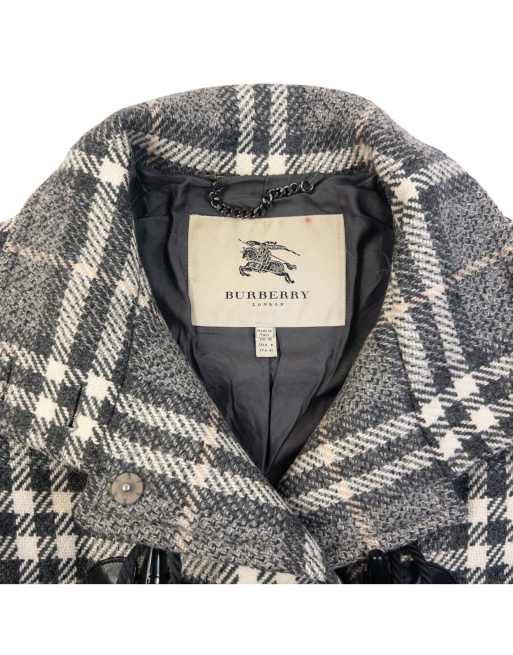 Vintage 2000s Burberry Nova Check Wool Duffle Jacket Size M, 4 of 7