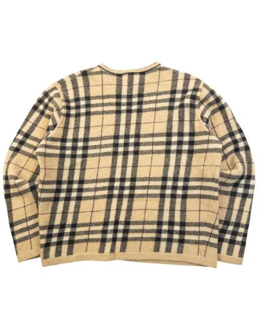 Vintage 2000s Burberry Nova Check Wool Jumper Size M, 2 of 4
