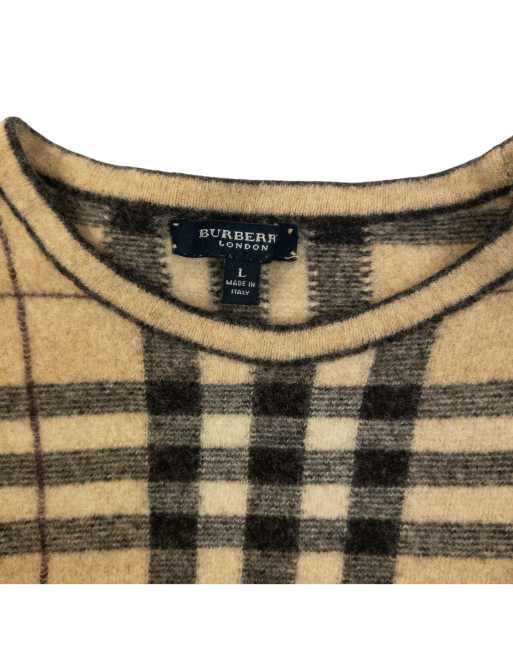 Vintage 2000s Burberry Nova Check Wool Jumper Size M, 3 of 4