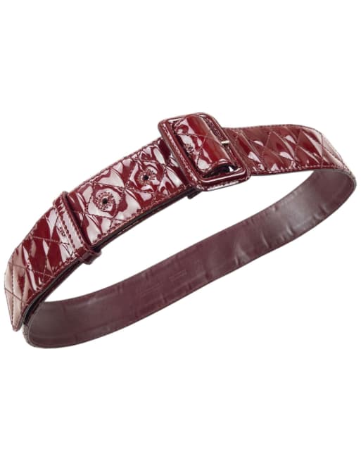 Vintage 2000s Burberry Quilted Patent Leather Belt Size L