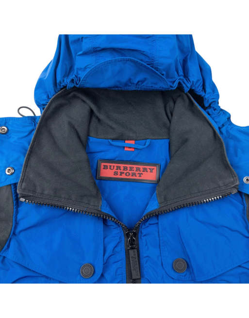 トップス Y2K archive 00s Burberry Blue label BURBERRY BLUE LABEL 2000s REAL FUR NOVA CHECK PURPLE PUFFER DOWN