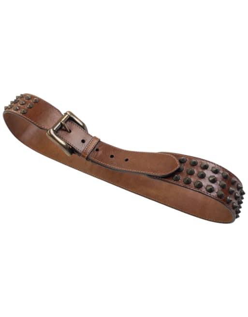 Vintage 2000s Burberry Studded Leather Belt Size M | ASOS