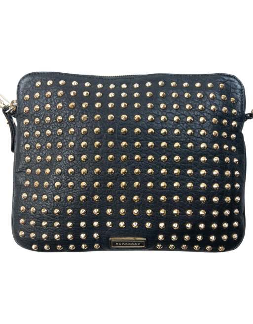 Vintage 2000s Burberry Studded Leather Crossbody Bag