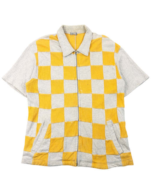Vintage 2000s Comme Des Garçons HOMME Patchwork Zip Up Shirt Size M, 1 of 7