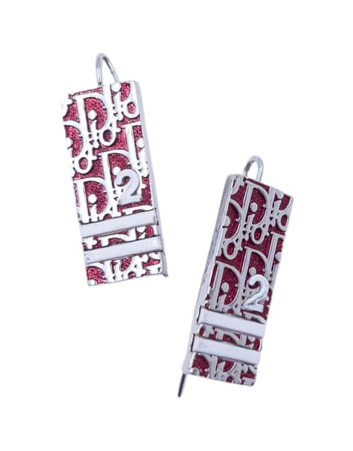 Vintage 2000s Dior By John Galliano Monogram Number Earrings